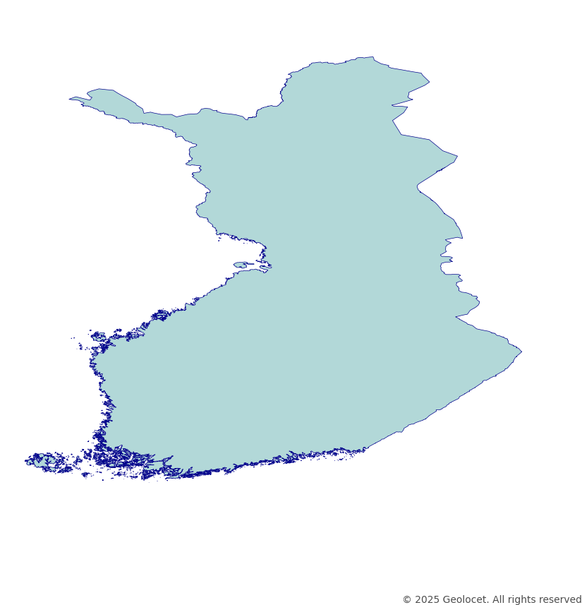 Finland Country (Maa) Administrative Boundary Polygons