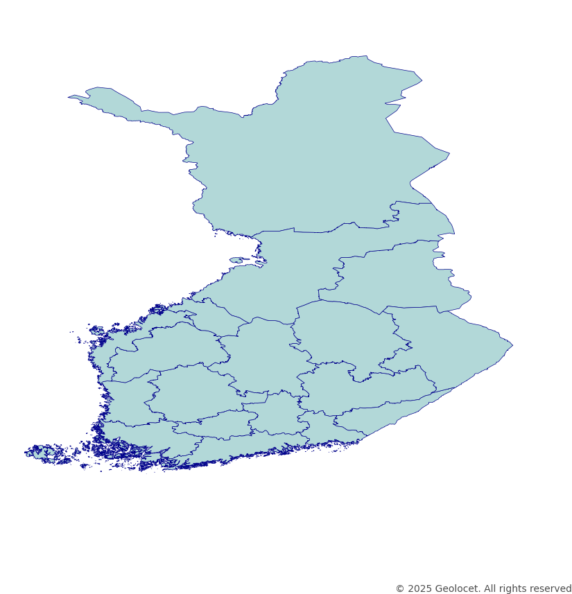 Finland Regions (Maakunnat) Administrative Boundary Polygons