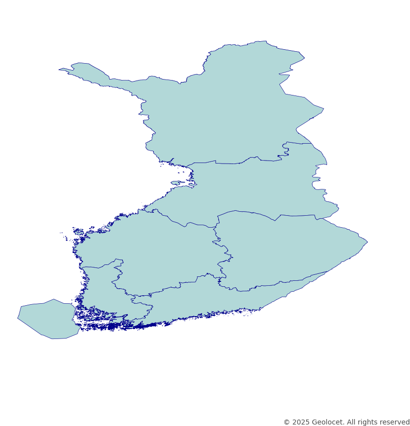 Finland Provinces (AVIn toimialueet) Administrative Boundaries Dataset