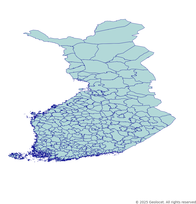 Finland Municipalities (Kunnat / Kaupungit) Boundary Polygons