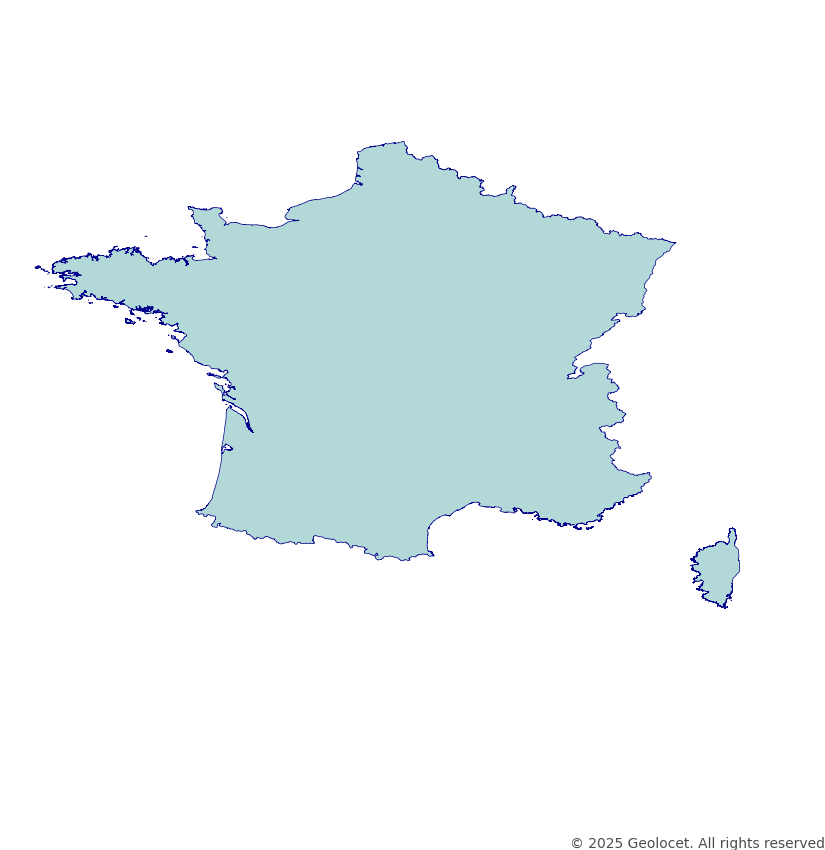 France Territorial areas (Zones territoriales) Boundary Polygons