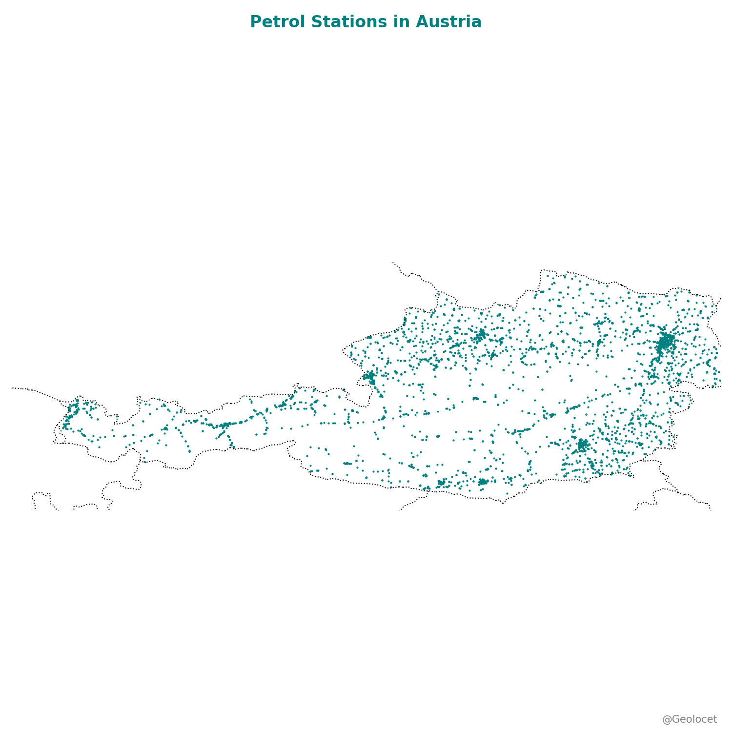 Map of All Petrol Stations Across Austria