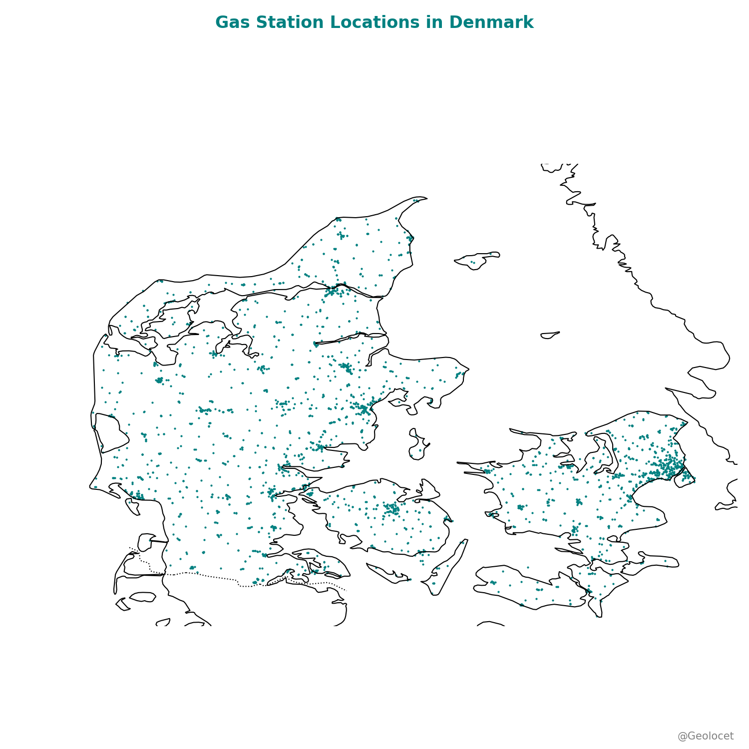 All Petrol Station Locations in Denmark: Complete Geographic Dataset