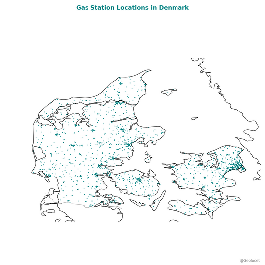 All Petrol Station Locations in Denmark: Complete Geographic Dataset