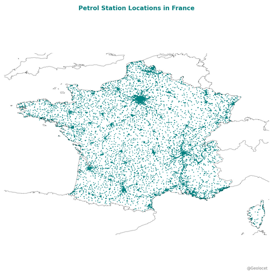 All Petrol Station Locations in France: Complete Geographic Dataset Available for Download