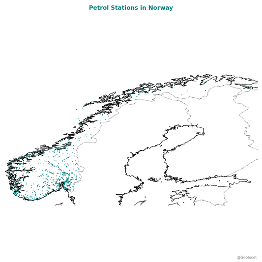 All Petrol Station Locations in Norway: Complete Geographic Dataset