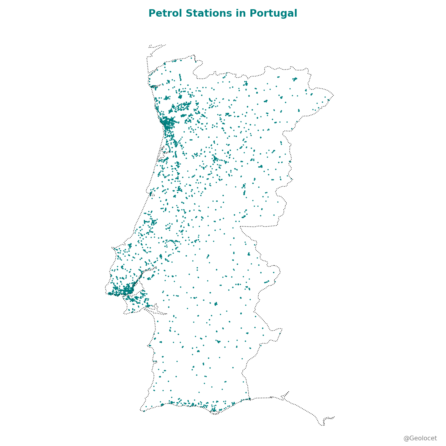 Map of All Petrol Stations Across Portugal