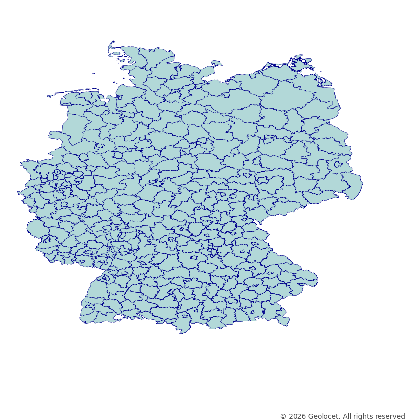 Germany All-in-One Administrative GIS Boundaries + Population – Geolocet