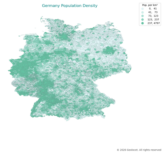 Geodemographics dataset for Germany at municipal level with adminsitrative boundaries