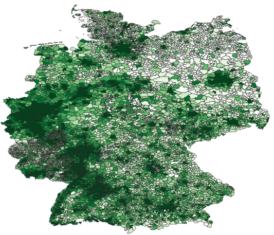 Geodemographics dataset for Germany at municipal level with adminsitrative boundaries