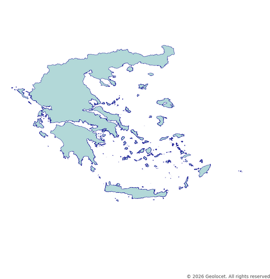 Greece Full Administrative Hierarchy: Country, Decentralized Administration, Region, Regional Unit, Municipality, Municipality Unit GIS Boundaries