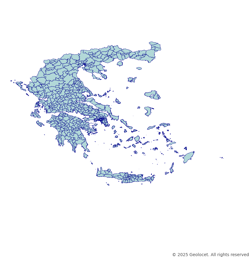 Greece Municipal units Administrative Boundary Polygons