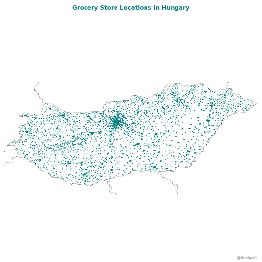 Grocery Store Locations in Hungary: Comprehensive Dataset Available for Download