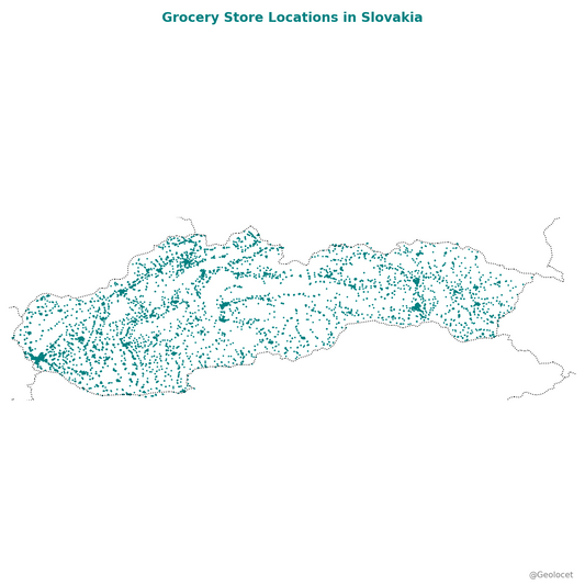 Grocery Store Locations in Slovakia: Comprehensive Dataset Available for Download