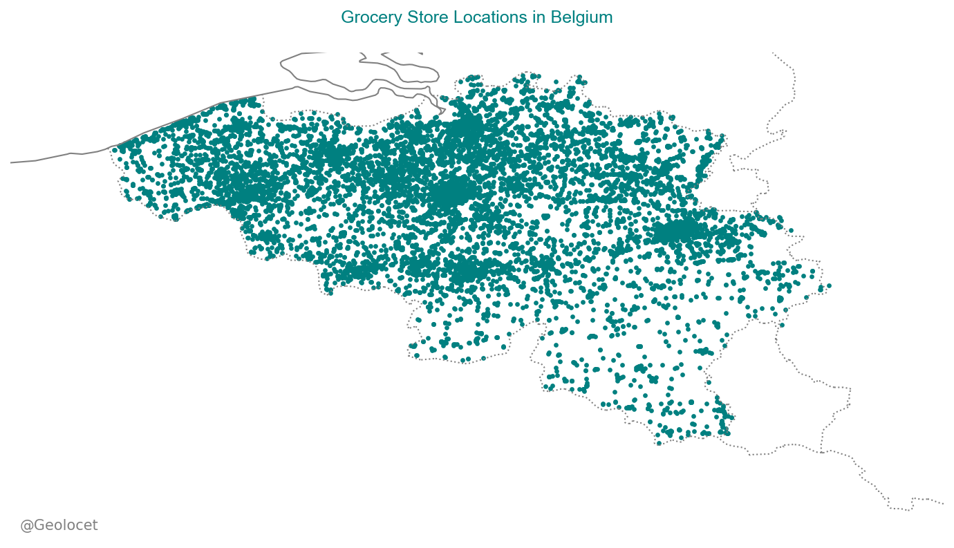 Grocery Store Locations in Belgium: Comprehensive Dataset Available for Download