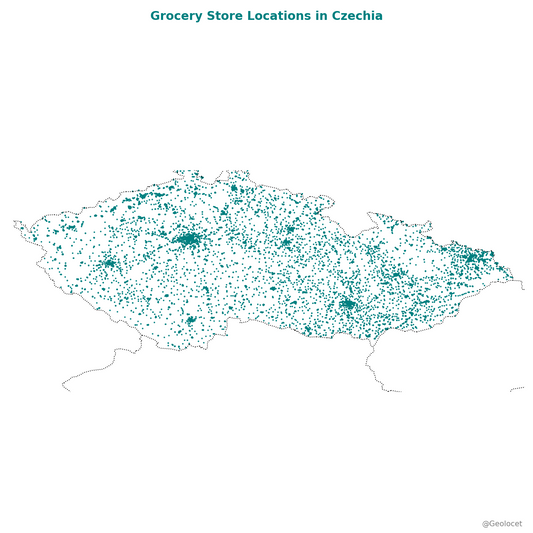 Czechia Grocery Store Locations: Comprehensive Dataset Available for Download