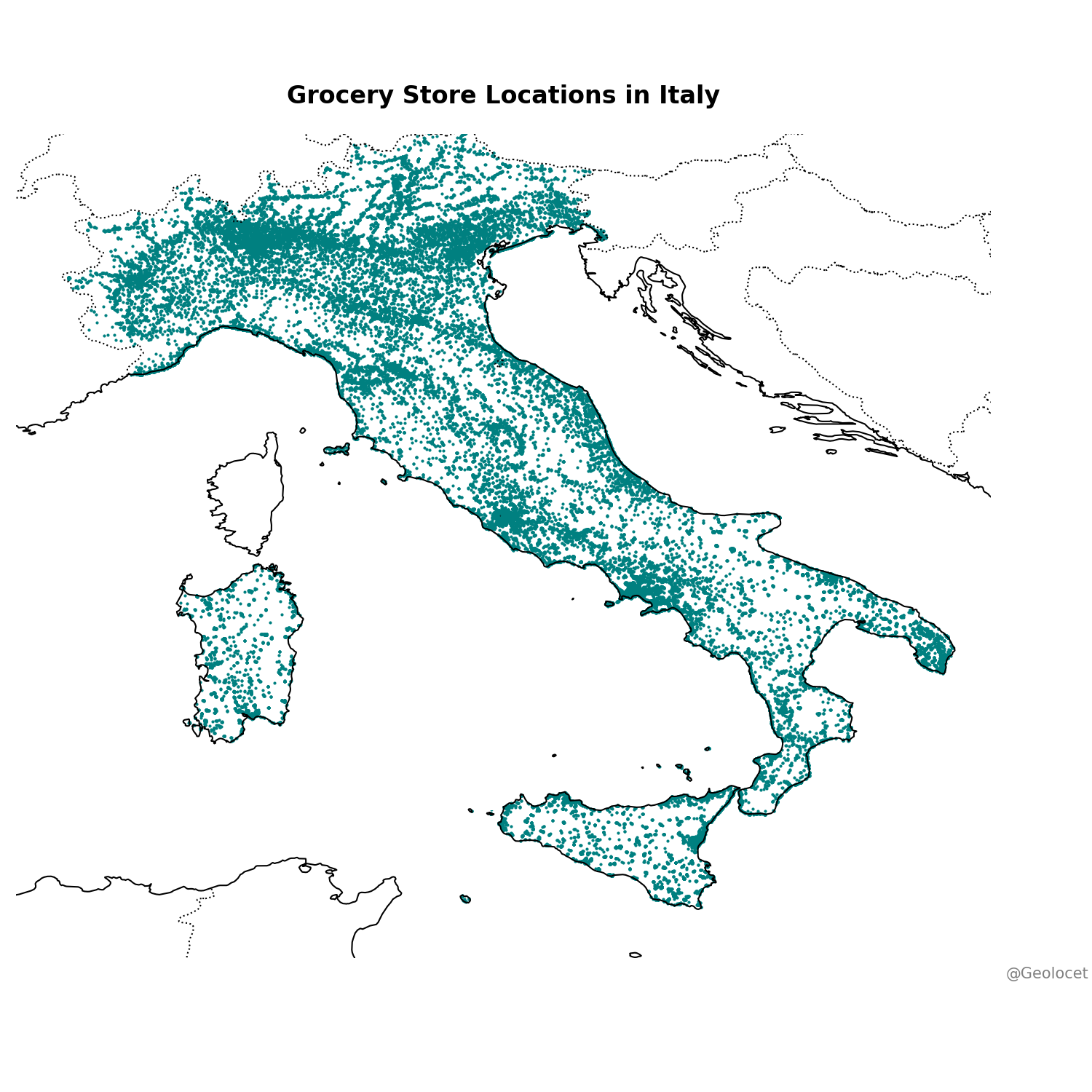 All Supermarket Locations in Italy: Complete Geographic Dataset