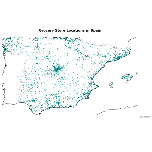 Grocery Store Locations in Spain: Comprehensive Dataset Available for Download
