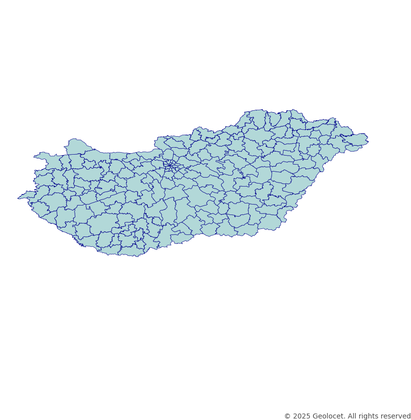 Hungary LAU 1 (Járások) Administrative Boundary Polygons