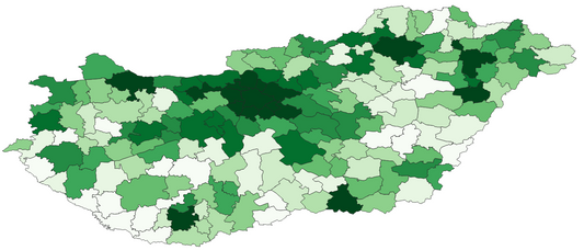 Geodemographics dataset for Hungary at municipal level with adminsitrative boundaries