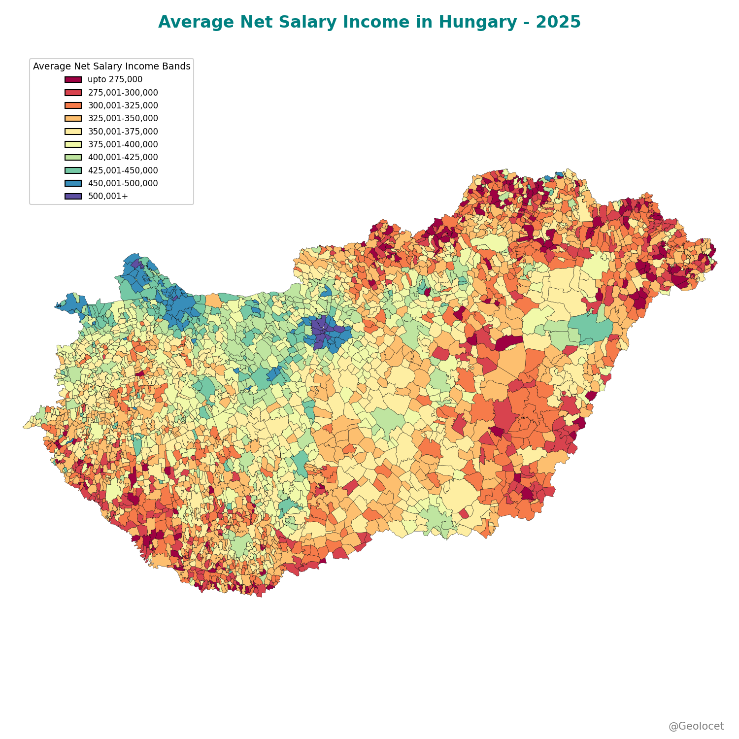 Hungary: Income distribution at Municipality and Budapest District Level