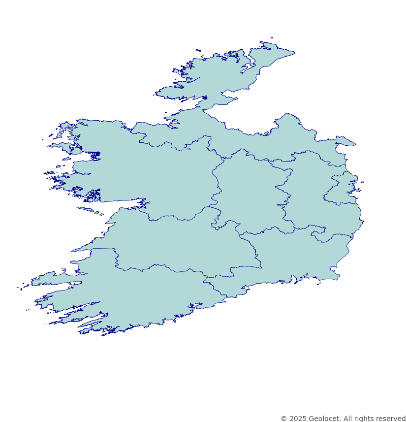 Republic of Ireland Province Boundary Polygons