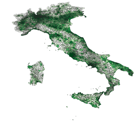 Geodemographics dataset for Italy at municipal level with adminsitrative boundaries