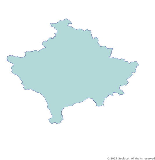 Kosovo Country (Zemlja) Administrative Boundary Polygons