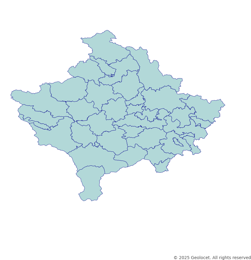 Kosovo Municipalities (Komunat) Administrative Boundary Polygons