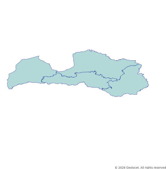 Latvia Regions GIS Boundaries (Shapefile & GeoPackage) with 2025 Population Data
