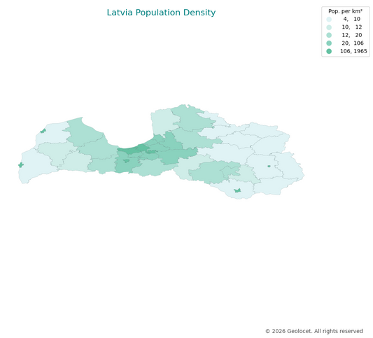 Geodemographics dataset for Latvia at municipal level with adminsitrative boundaries