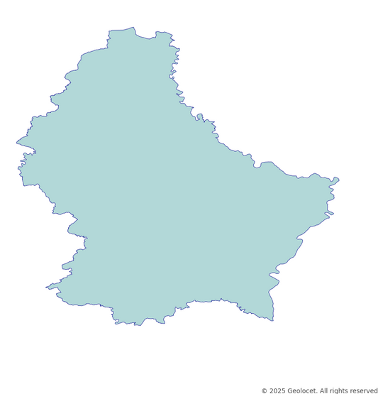 Luxembourg Country (Land) Administrative Boundary Polygons