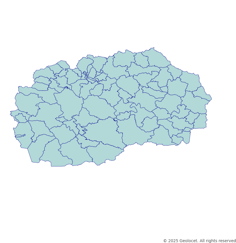 Macedonia Municipalities (Општини) Boundary Polygons