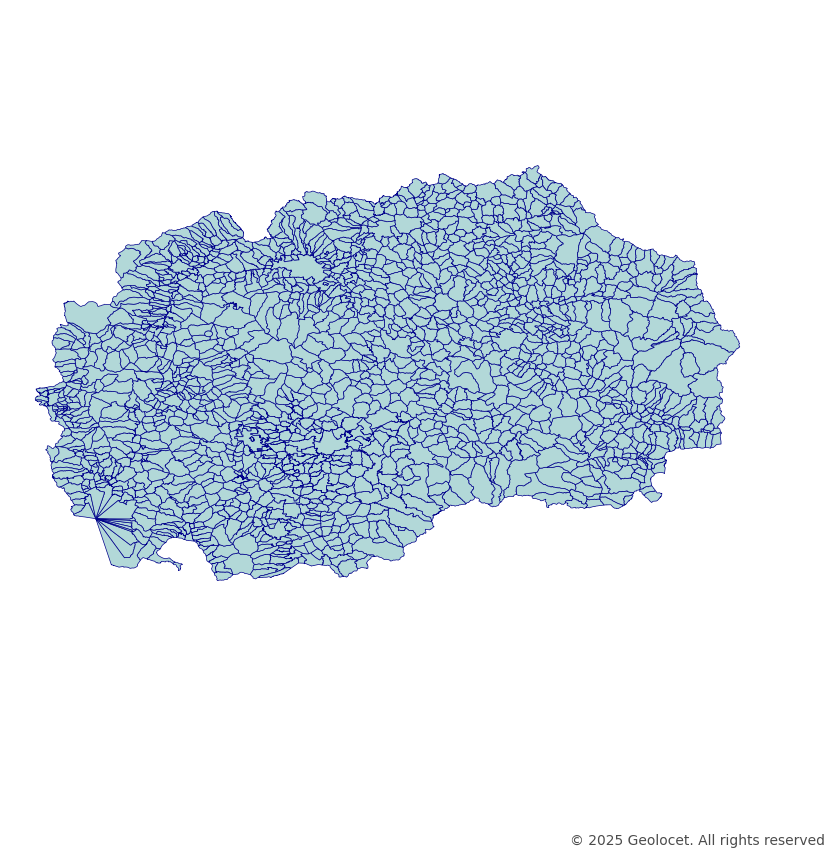 Macedonia City / town / village (Град/Село) Boundary Polygons