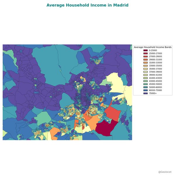 Sapin Income Map Spain Granular Level Average Personal and Household Income Dataset ...