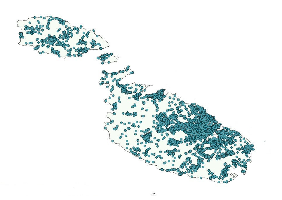 POI location Data for Malta