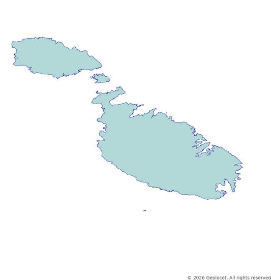 Malta Full Administrative Hierarchy: Country, Region, Local council GIS Boundaries with 2025 Population Data