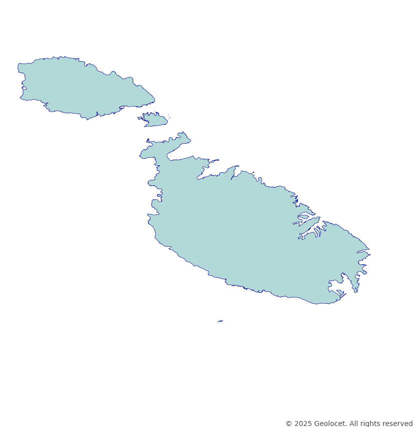 Malta Country (Pajjiż) Administrative Boundary Polygons