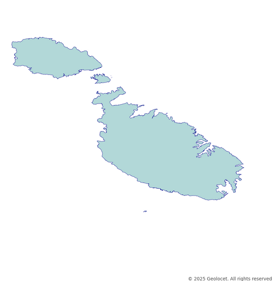 Malta Country (Pajjiż) Administrative Boundary Polygons