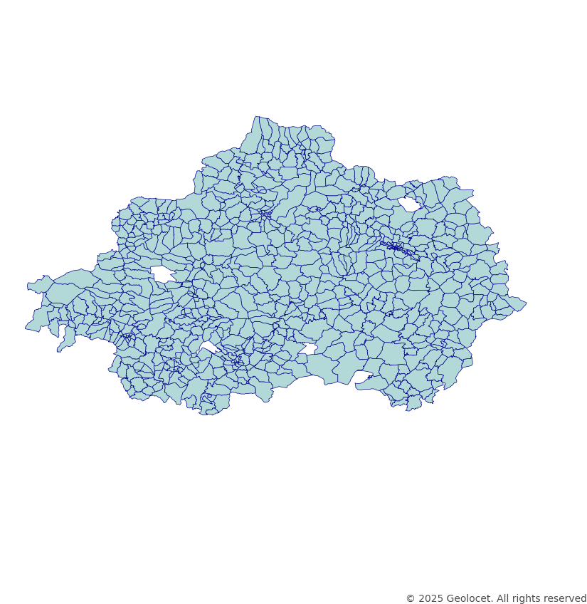 Kutahya Neighbourhoods/Mahalleler Boundary Polygons in a Shape file format