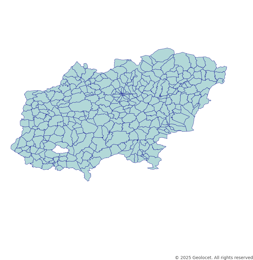 Usak Neighbourhoods/Mahalleler Boundary Polygons in a Shape file format