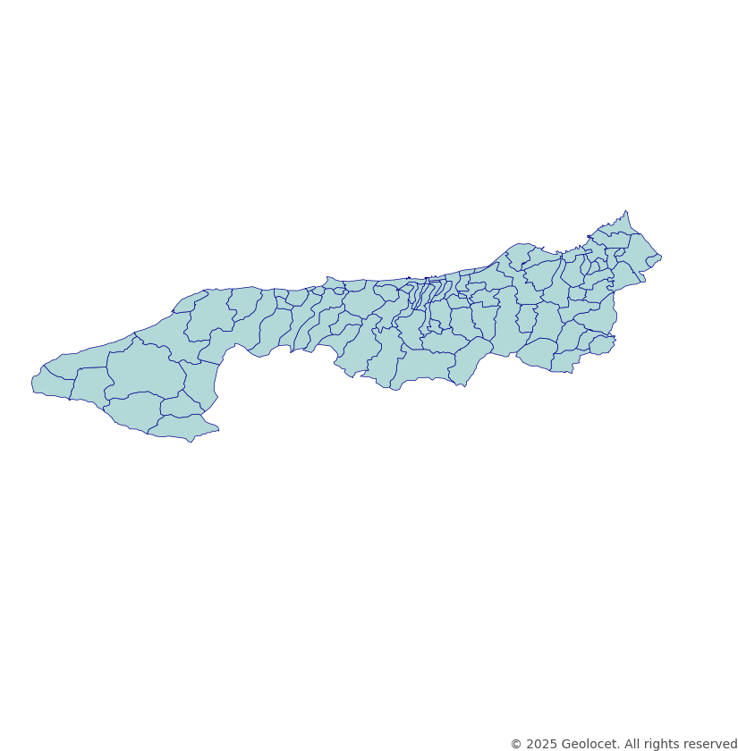 Yalova Neighbourhoods/Mahalleler Boundary Polygons in a Shape file format