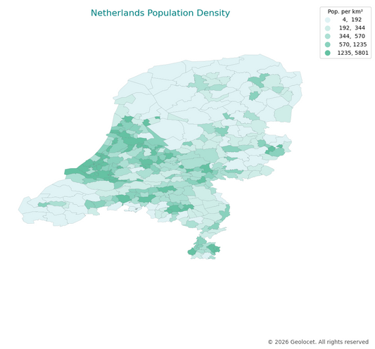 Geodemographics dataset for Netherlands at municipal level with adminsitrative boundaries