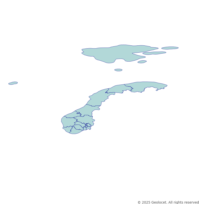 Norway County (Fylke) Administrative Boundary Polygons