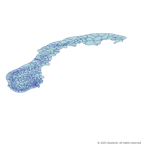Norway Muncipiality (Kommune) Administrative Boundary Polygons