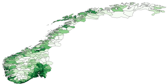 Geodemographics dataset for Norway at municipal level with adminsitrative boundaries