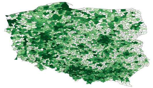 Geodemographics dataset for Poland at municipal level with adminsitrative boundaries