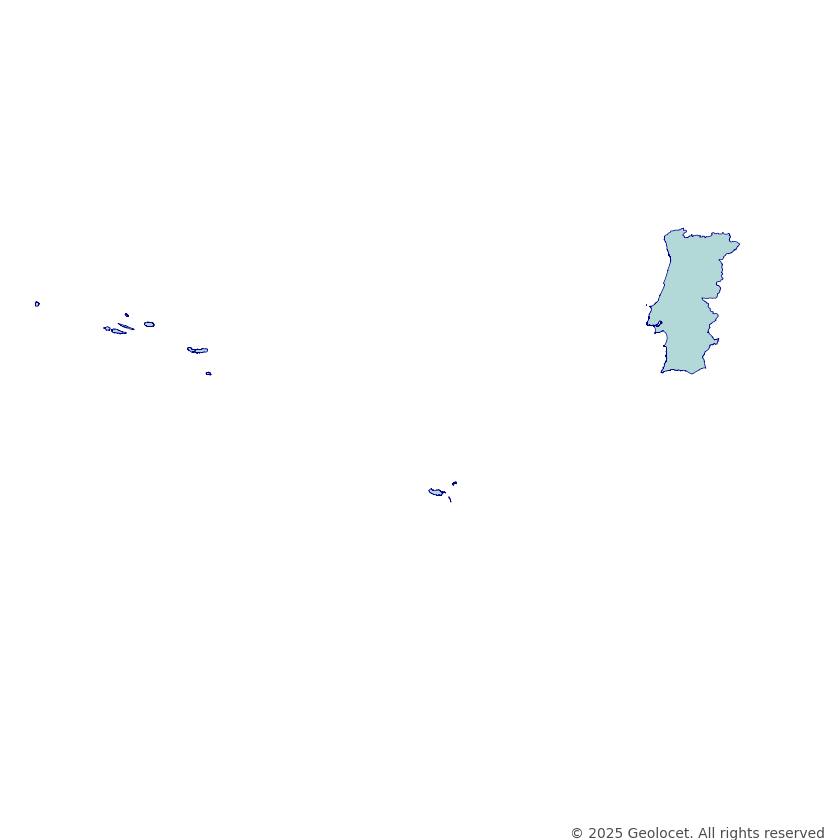 Portugal Country (País) Administrative Boundary Polygons