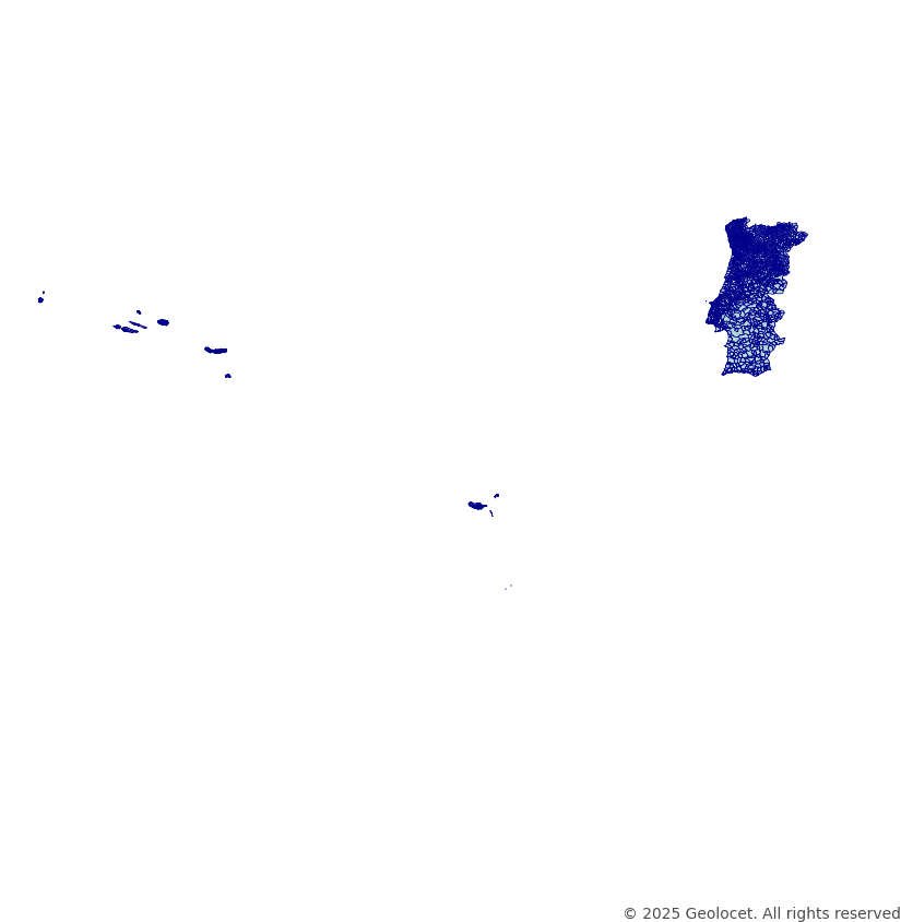 Portugal Civil parishes (Freguesias) Administrative Boundary Polygons