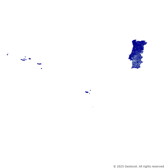 Portugal Civil parishes (Freguesias) Administrative Boundary Polygons